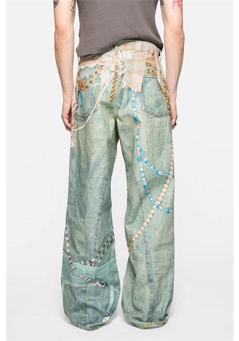 jeans  loose fit jeans 1981 unisex bianco e verde ACNE STUDIOS | CK0134AET